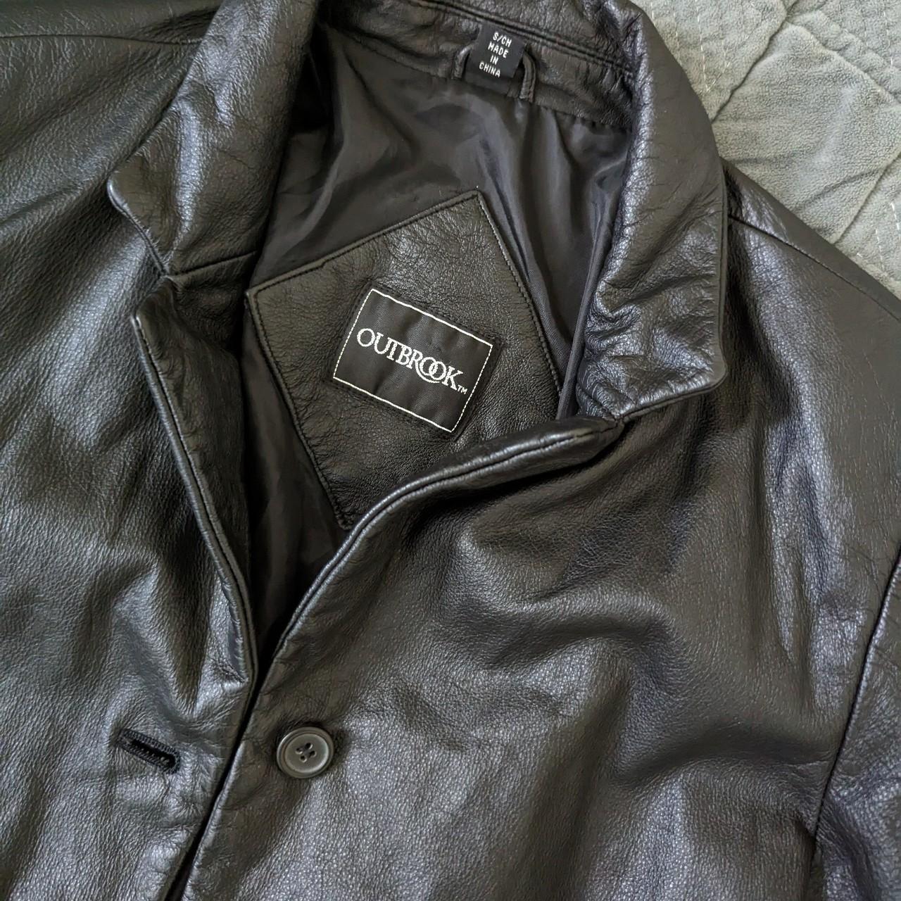 Outbrook Vintage Genuine Leather Jacket Cute blazer... - Depop