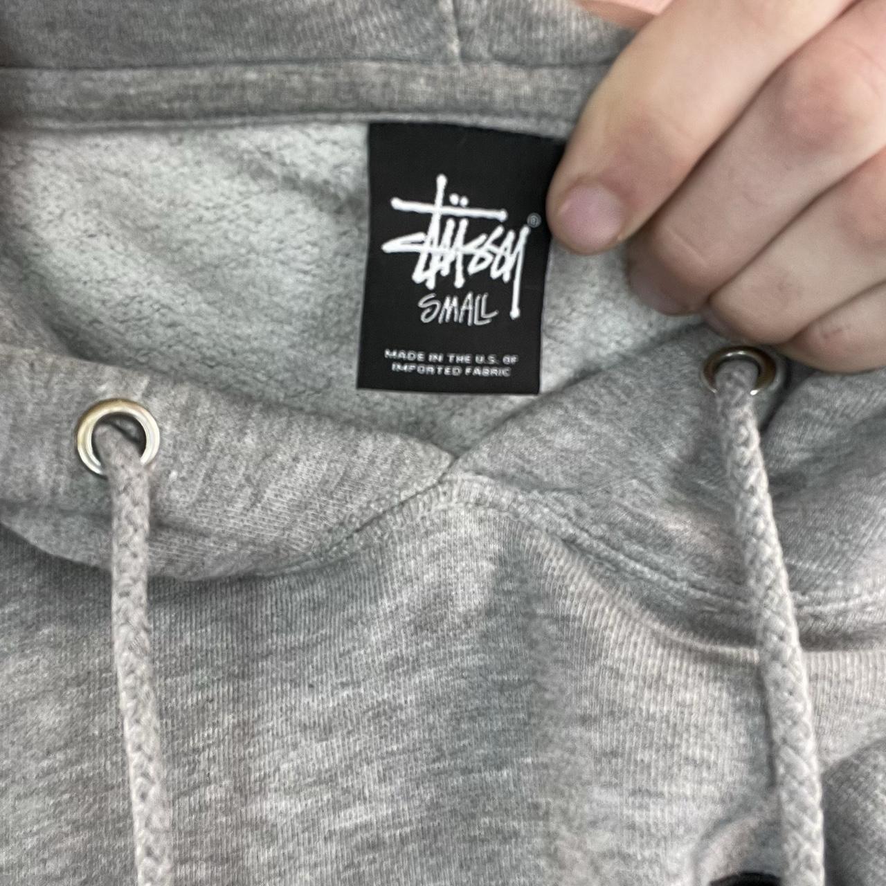 Vintage Stussy Sleeve Spell Out Hoodie... - Depop