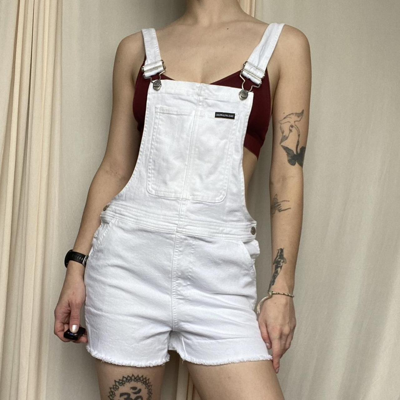 White best sale overall jeans