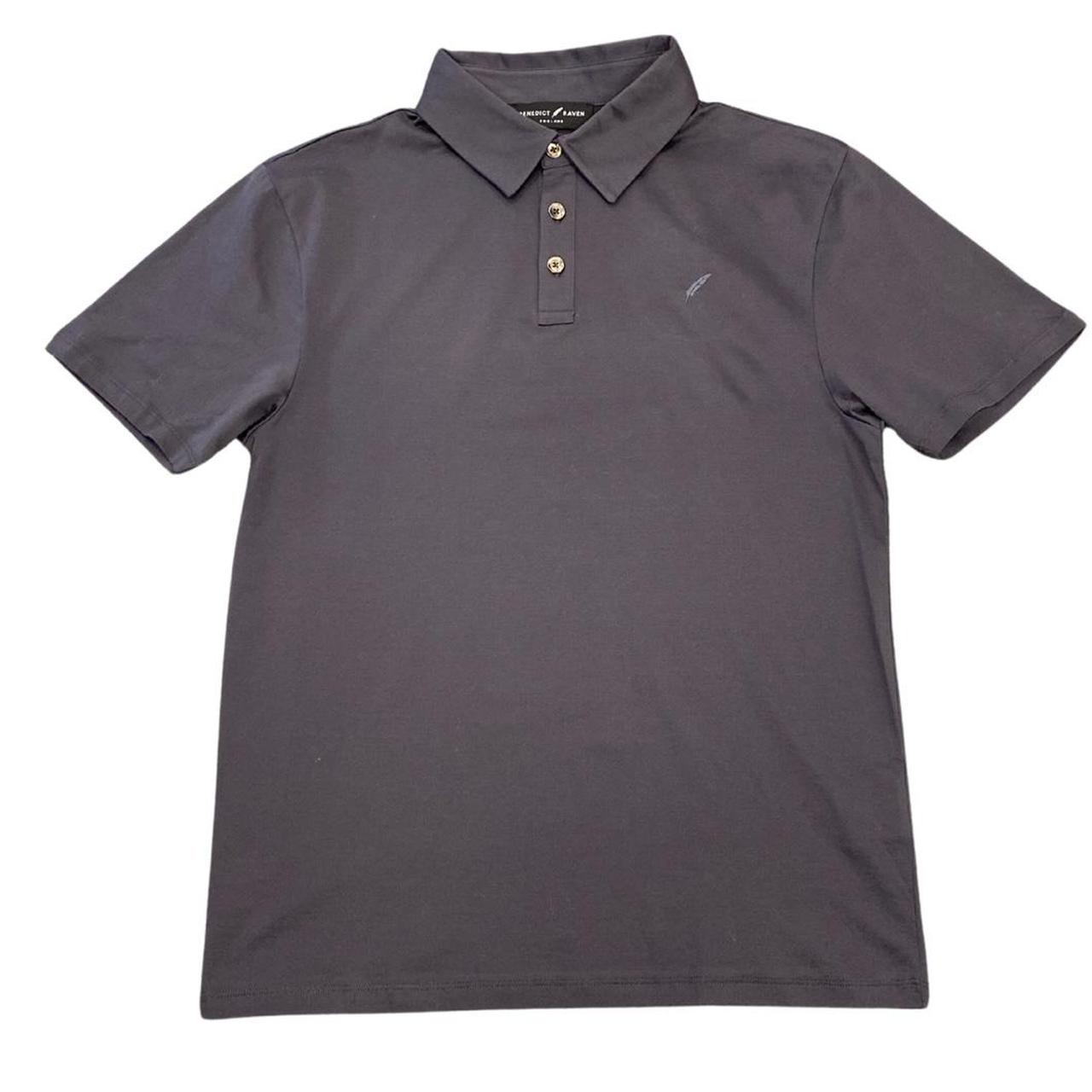 Benedict Raven Charcoal Grey Polo shirt Size... - Depop