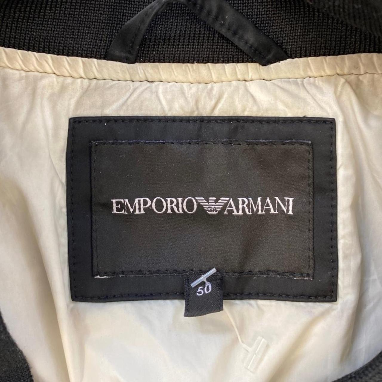 Emporio Armani black jacket with detail on the back... - Depop