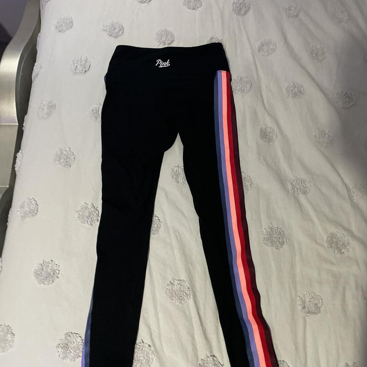 PINK Victoria's Secret Yoga Rainbow Stripes - Depop