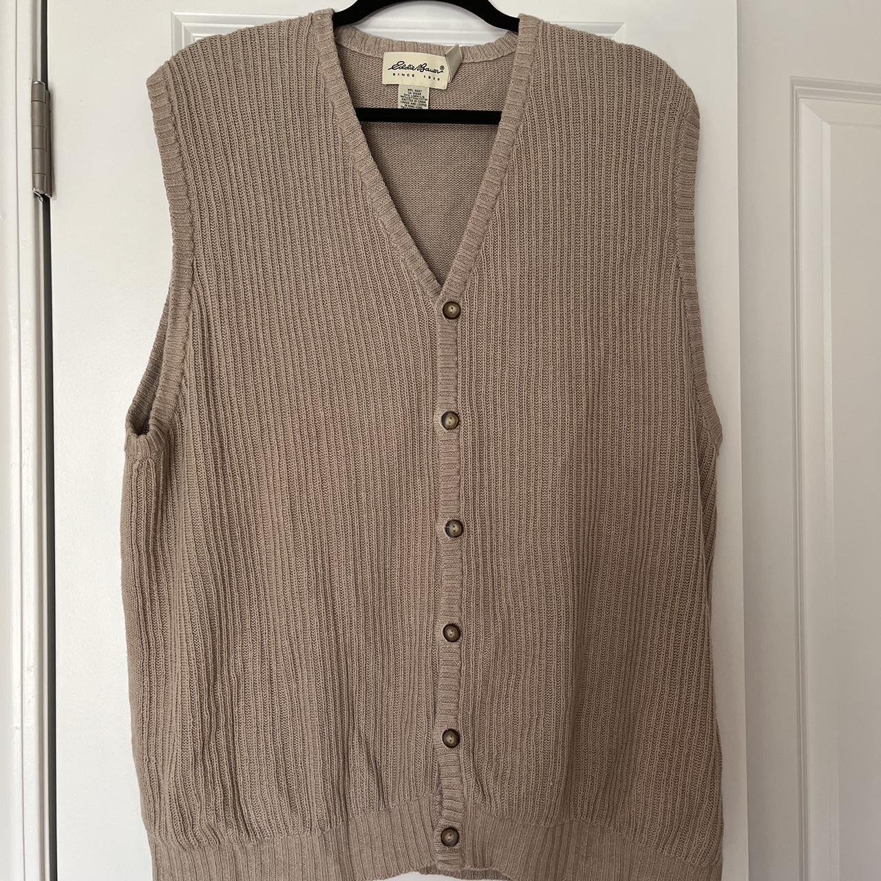 Vintage Eddie Bauer sweater vest with buttons - size... - Depop