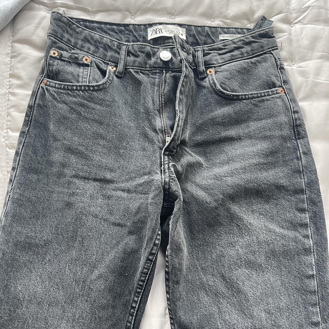 Zara dark grey low / mid rise mom jeans , had these... - Depop