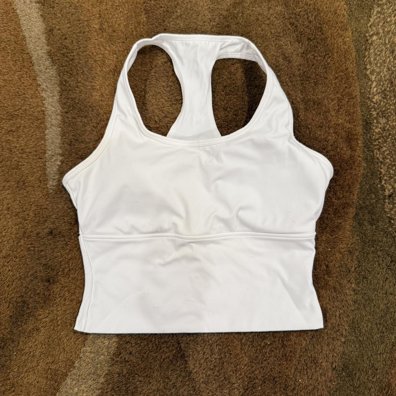 WHITE ATHLETIC TOP Like new S - Top White... | Depop
