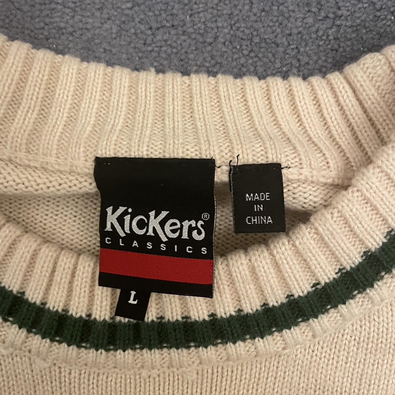 Kickers Men's Brown and Cream Jumper Depop