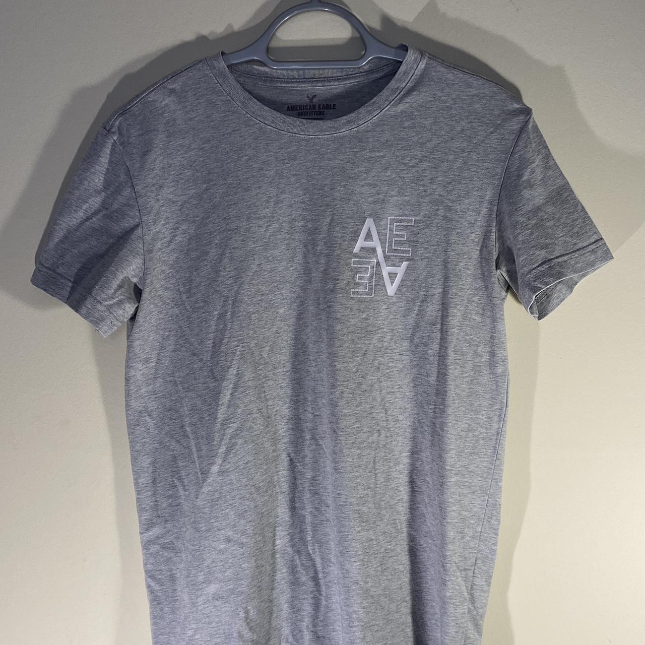 Medium light grey American Eagle T shirt Depop