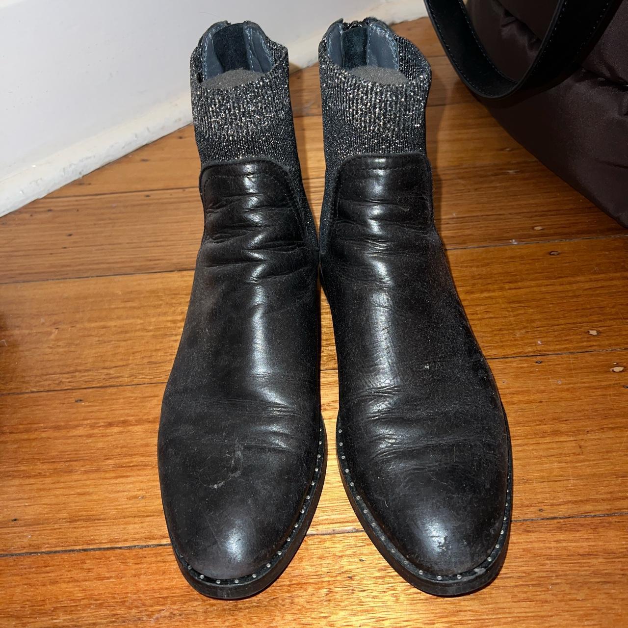 ARTIOIANA Black ankle boots with black Depop