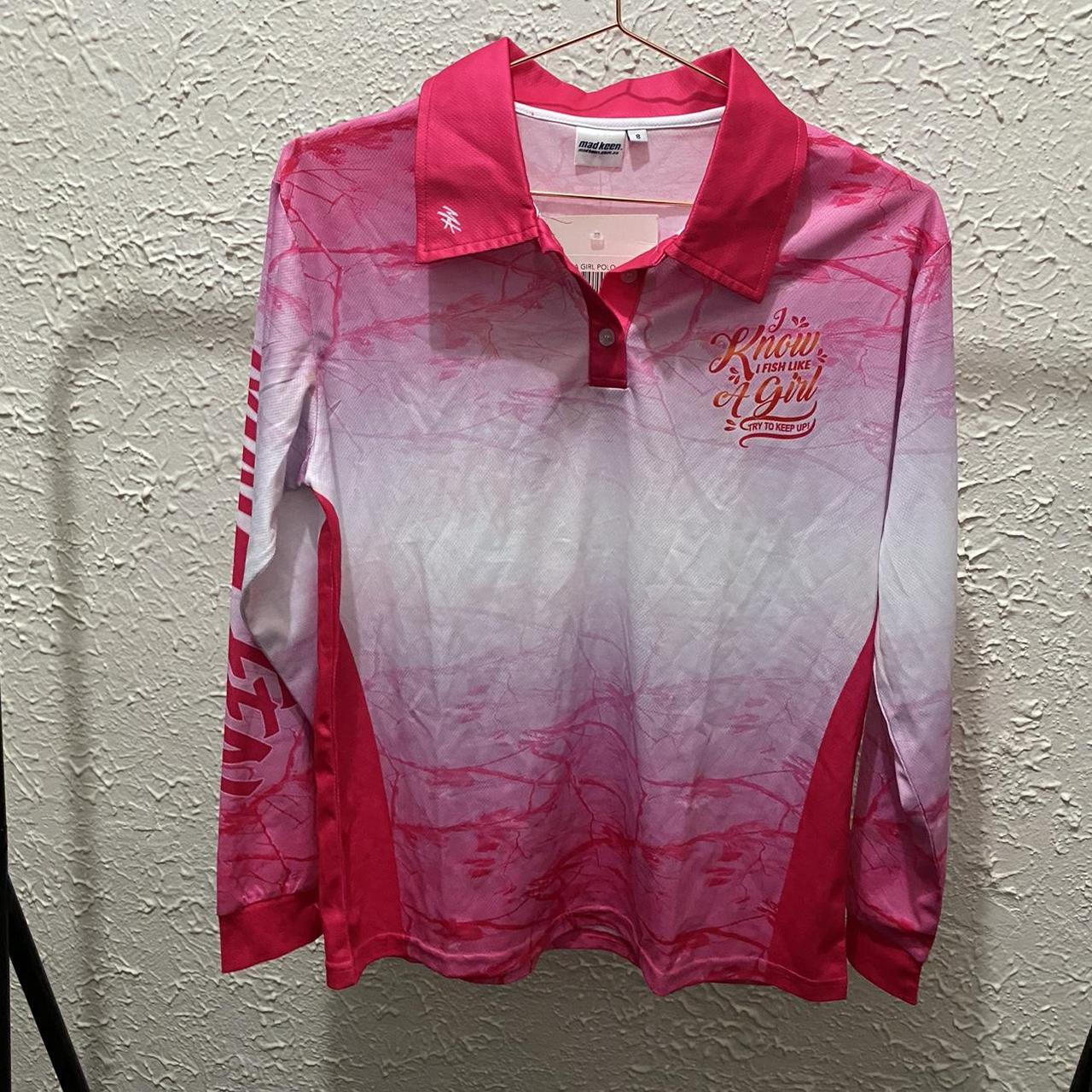 Girls / lady's fishing polo shirt camo pink brand - Depop