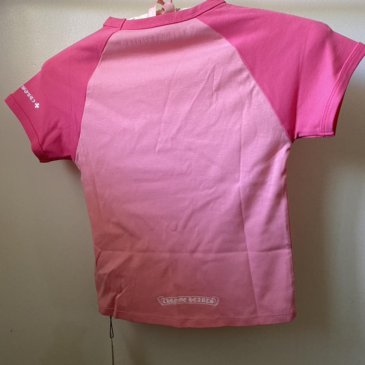 Chrome Hearts Women S Pink And White T Shirt Depop