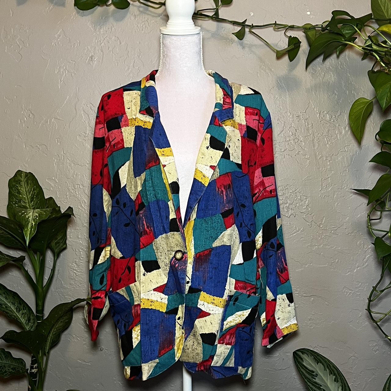 Vintage Abstract Pattern Blazer. Brand- Danielle B... - Depop