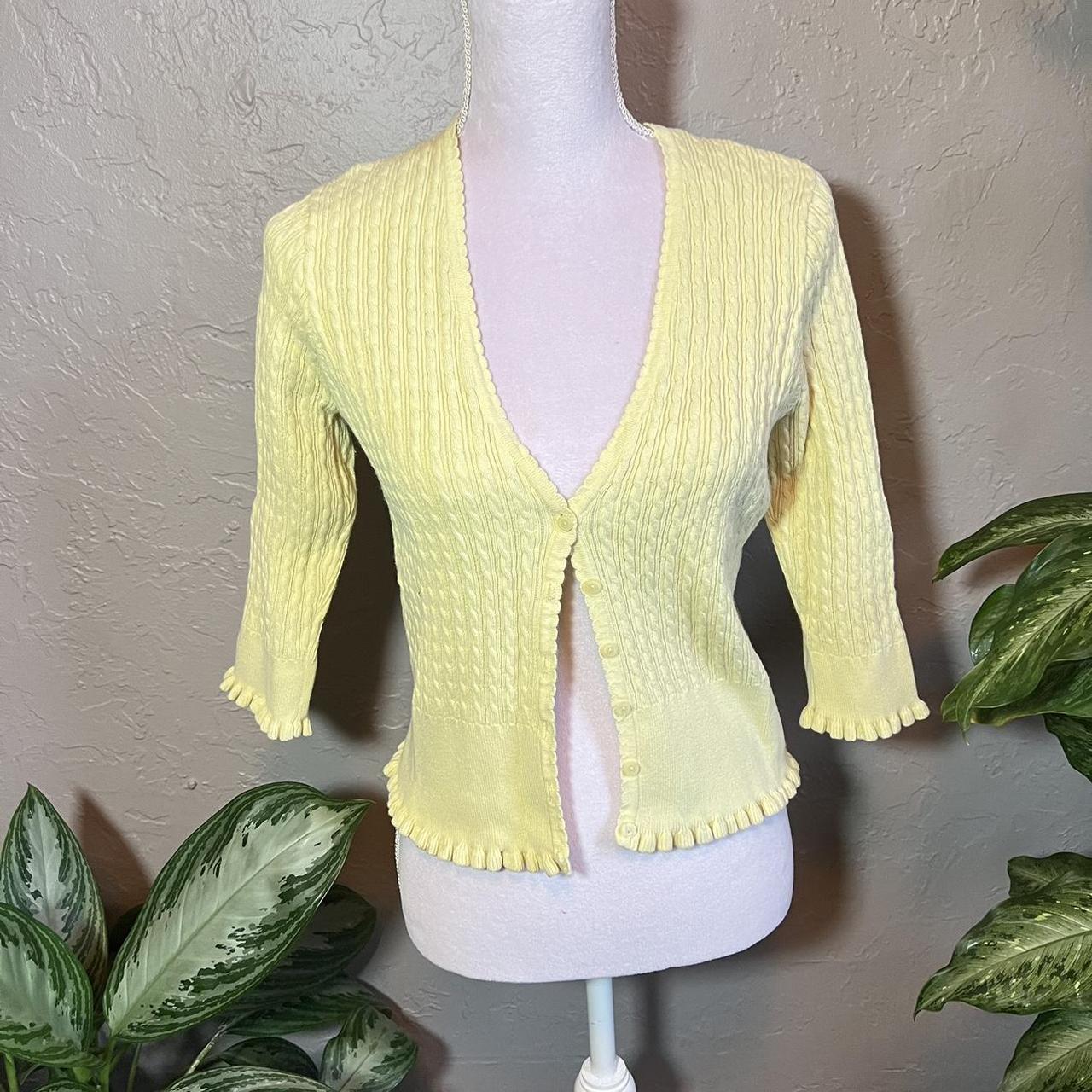 Cute preppy yellow cardigan. Brand Jeanne pierre... Depop