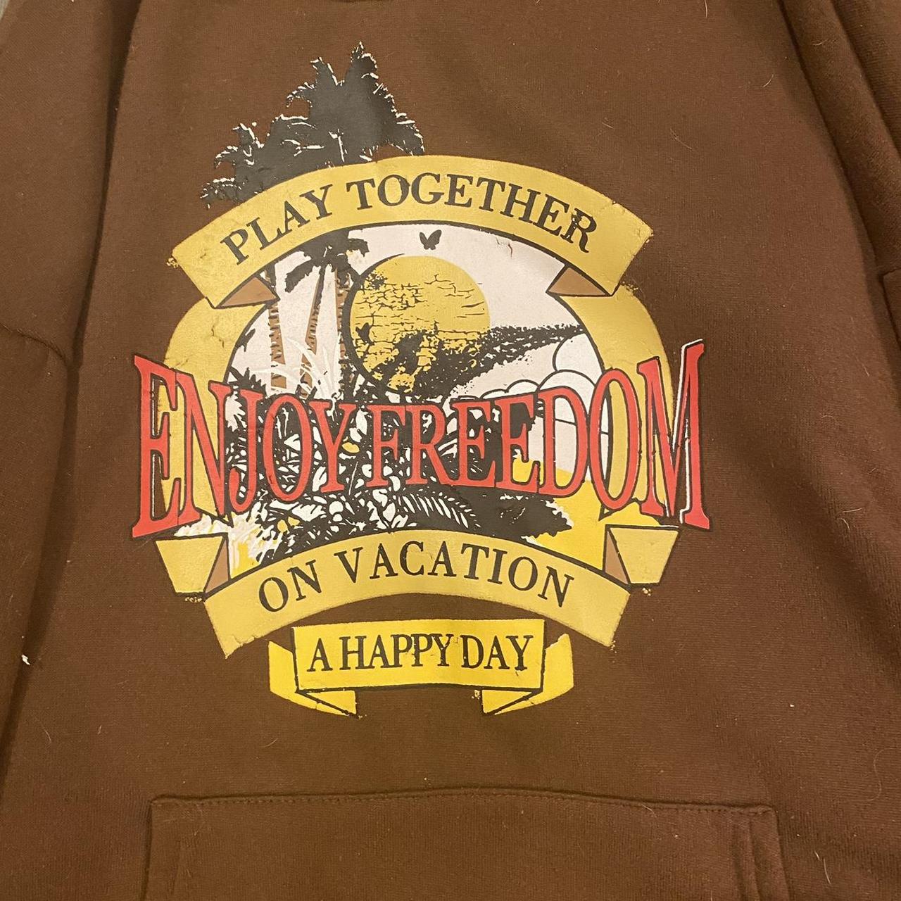 SHEIN Women's Brown and Yellow Hoodie Depop