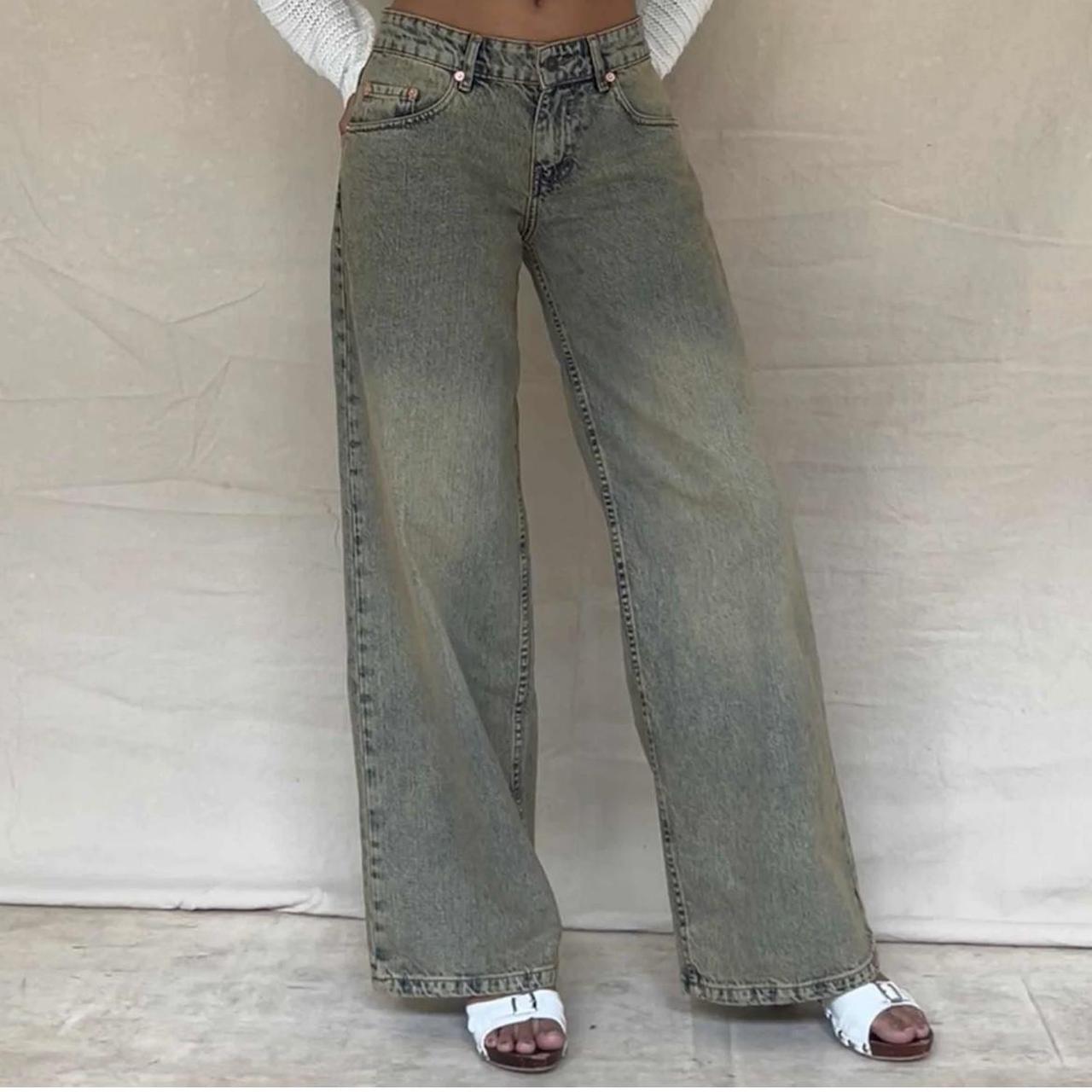 Motel rocks jeans Roomy extra wide leg low rise... - Depop