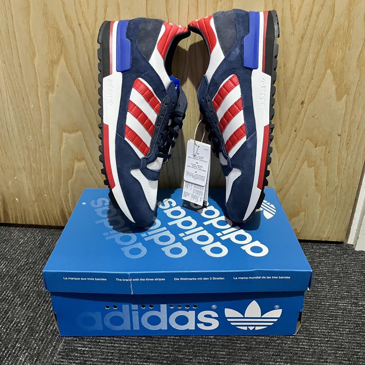【中古】 Academy / The Academy Adidas ZX 600 collegiate navy scarlet blue/ red | Depop