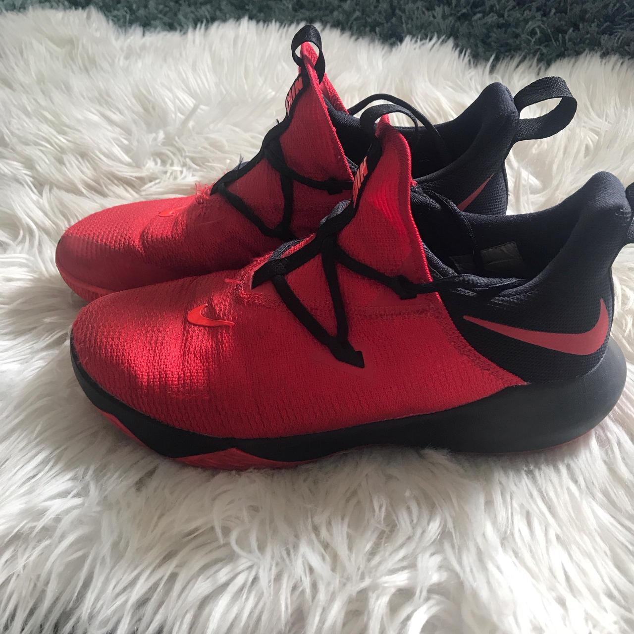 Nike Zoom Shift 2 red and black basketball trainers. Depop