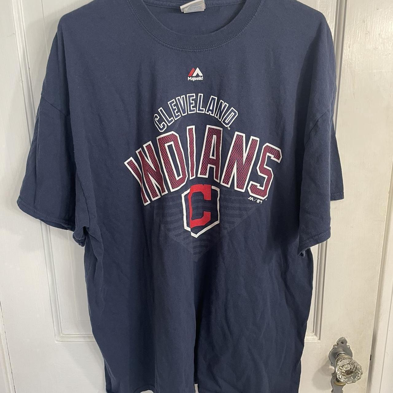 Majestic, Shirts, Vintage Indians Jersey