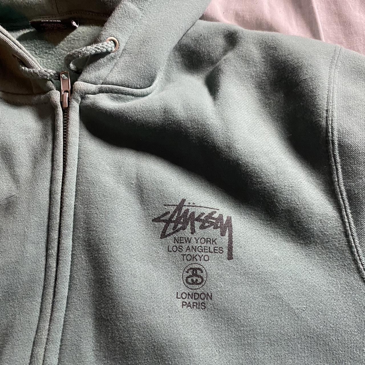 SALE black stussy monogram hoodie , size large , 10/10