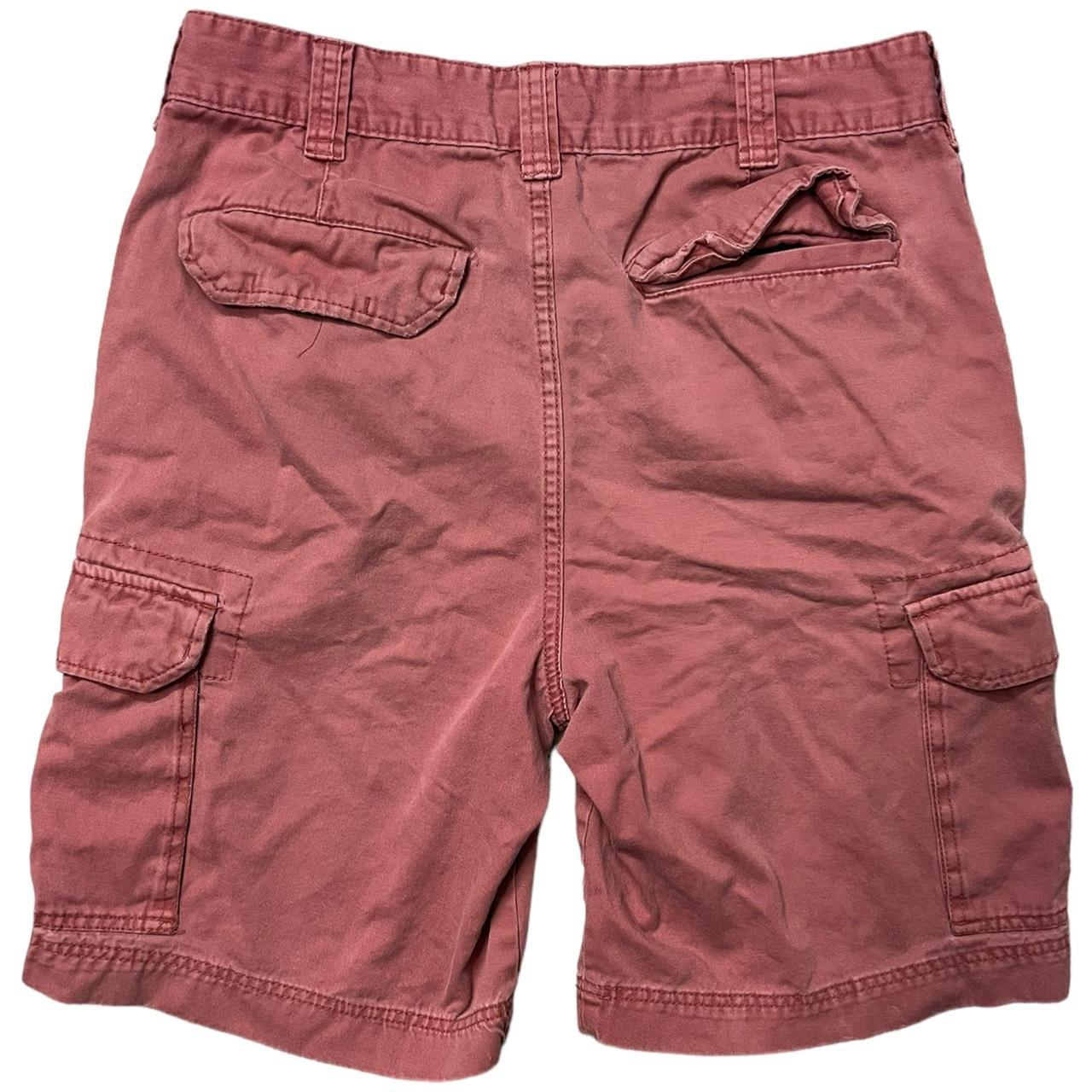 Vintage Merona Light Faded Red Cargo Shorts Size -... - Depop