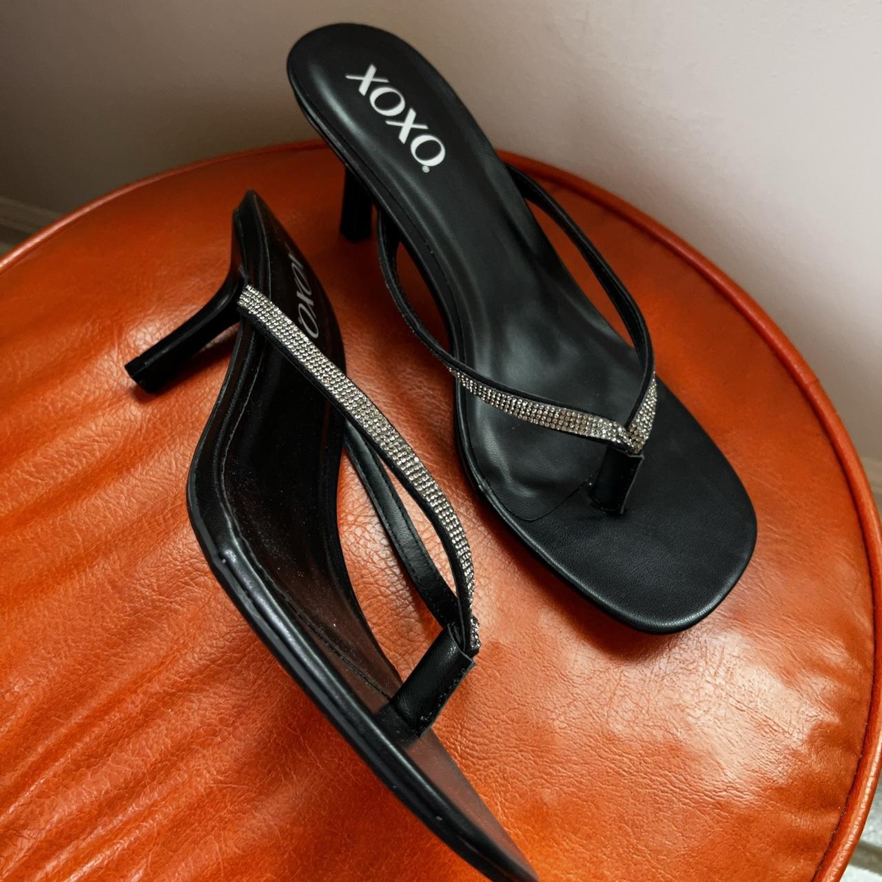 XOXO Women's Black Sandals Depop