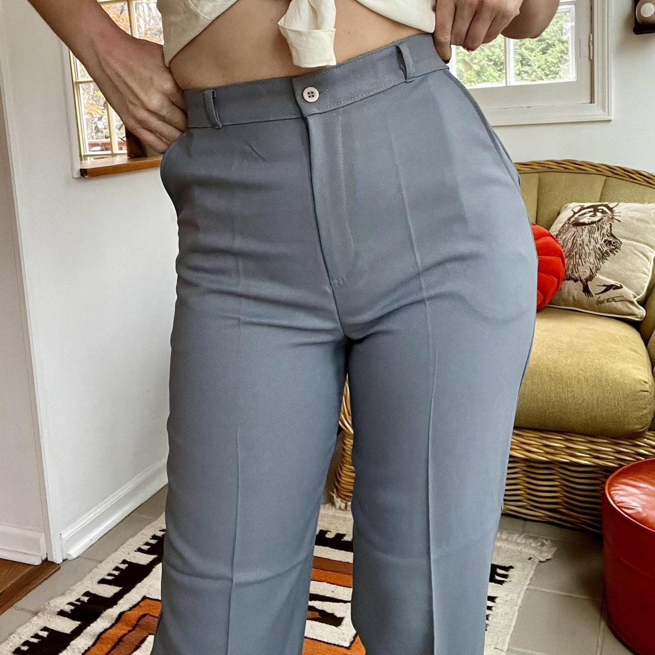 70’s high waisted grey pants by Montgomery Ward, sz... - Depop