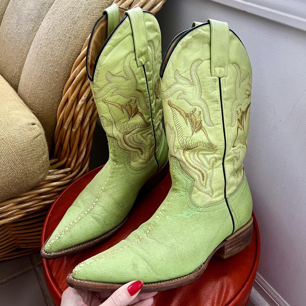 Lime green 2024 cowboy boots