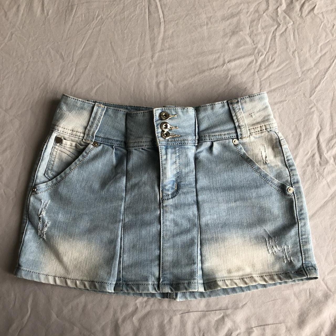 Women's Silver and Blue Skirt | Depop