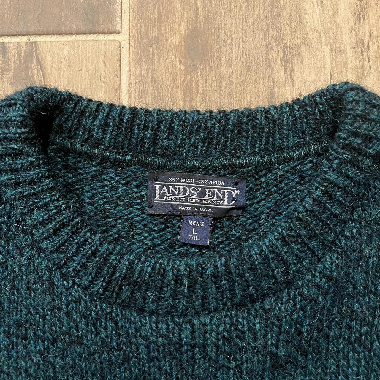 Vintage Made In USA Late 80s Lands’ End Wool Knit... - Depop