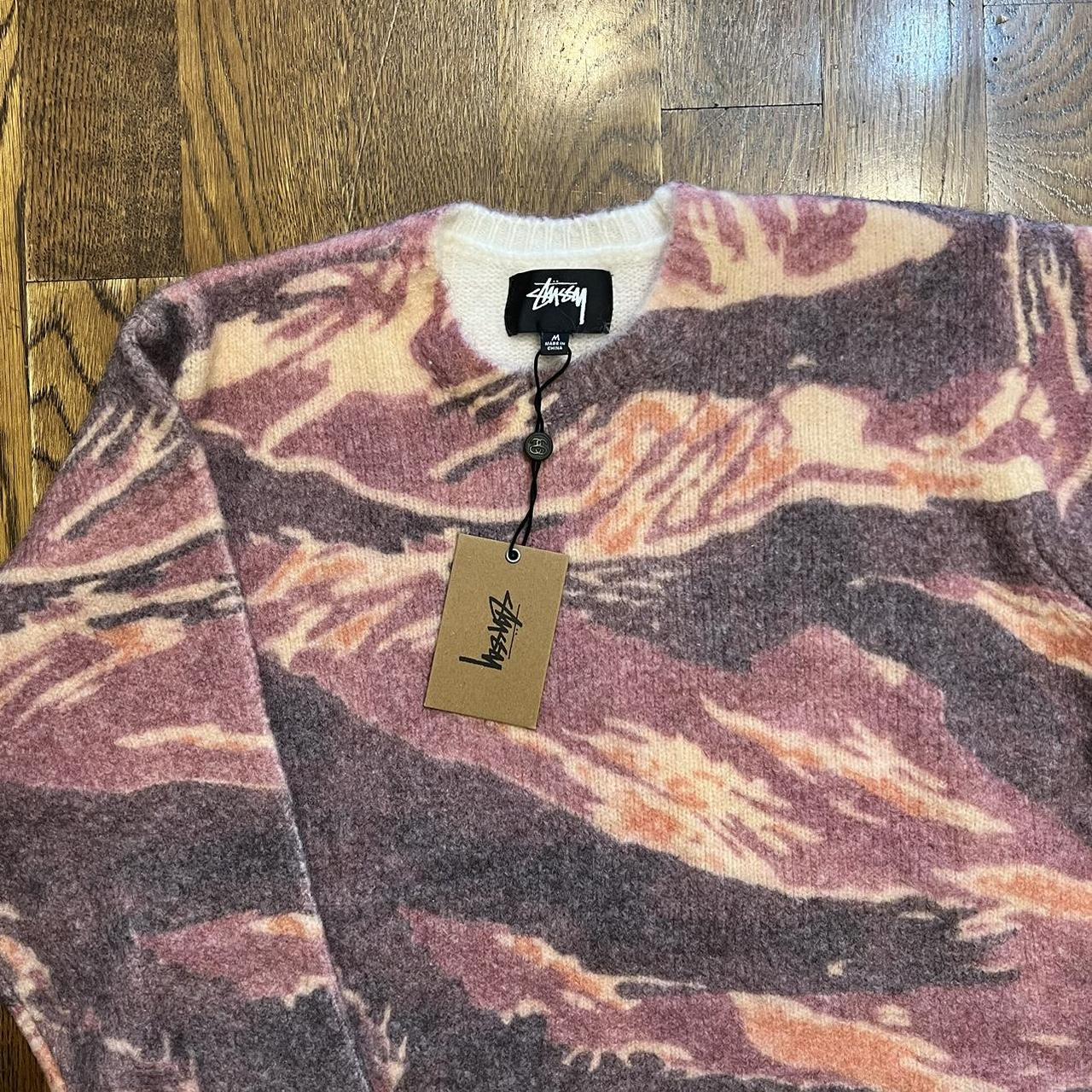 Stussy Mohair Tigris Print Wool Sweater. Size | Depop