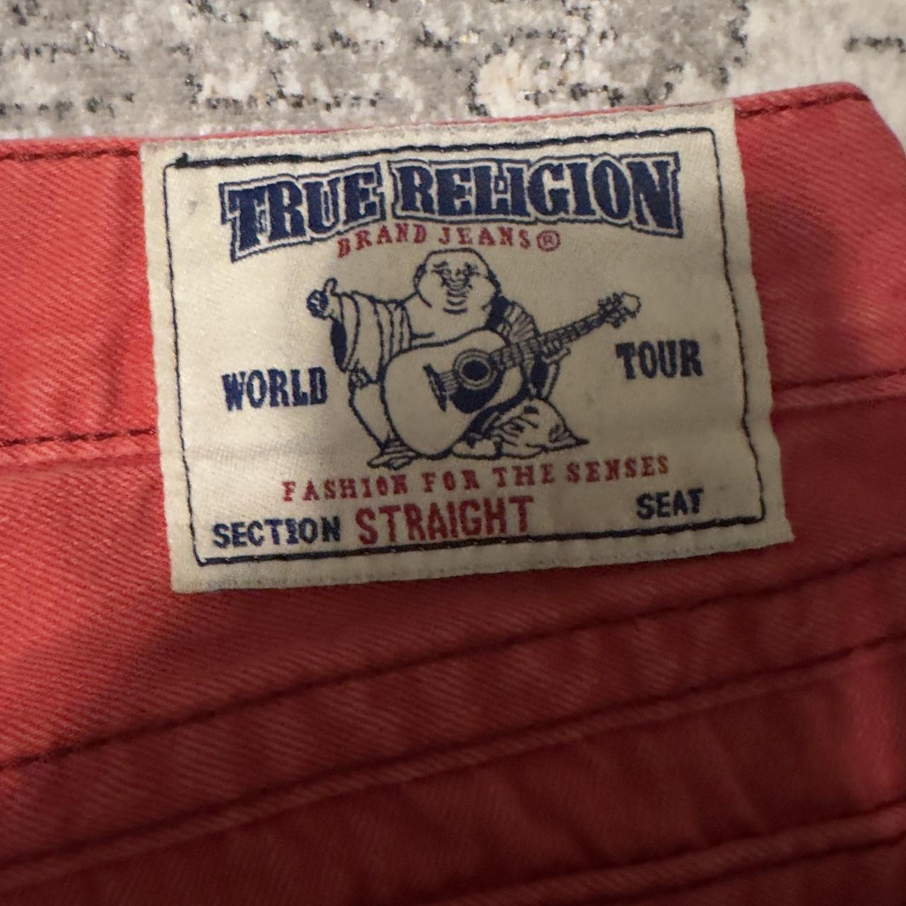 vintage true religion rare red sematary jeans men’s... - Depop