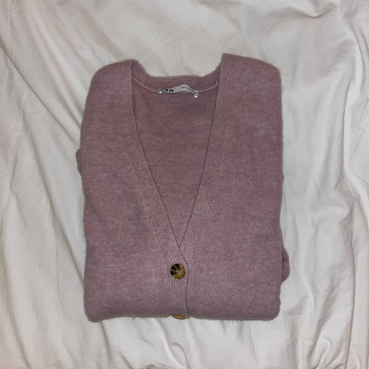 Zara Women's Pink Cardigan Depop