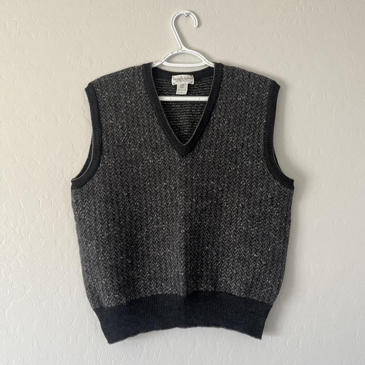 Vintage Navy Wool Sweater Vest - Pit to Pit: 20’’ -... - Depop