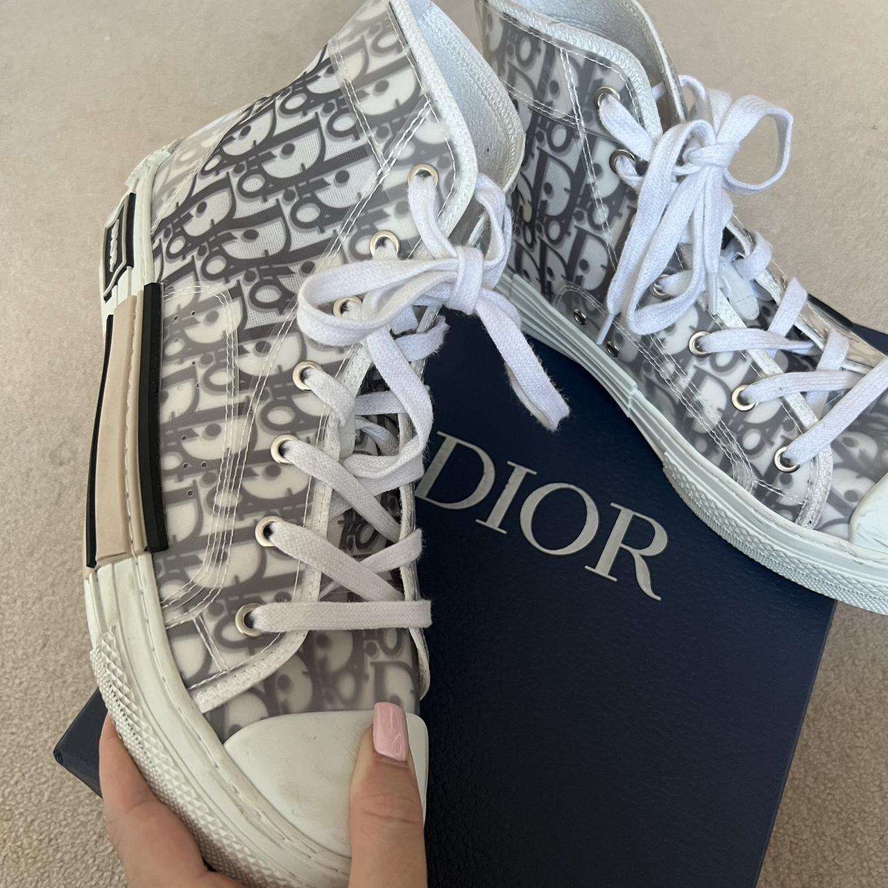 Dior high tops, worn twice, price reflects auth.... - Depop