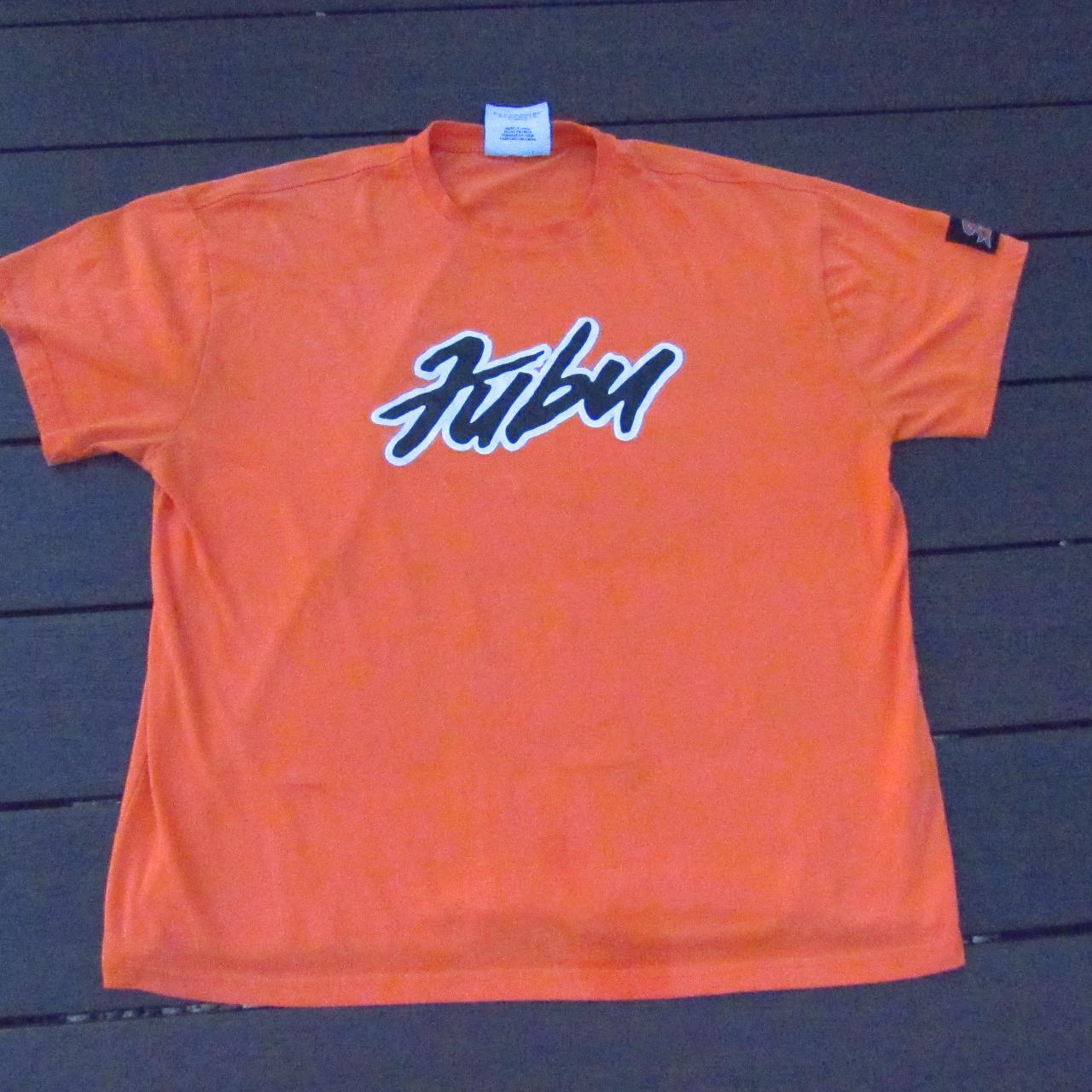 Fubu Men's Orange And Black T-shirt 