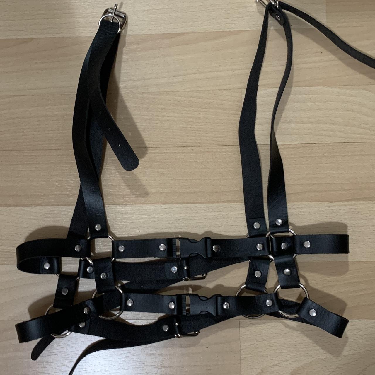 faux leather body harness belt super cute addition... - Depop