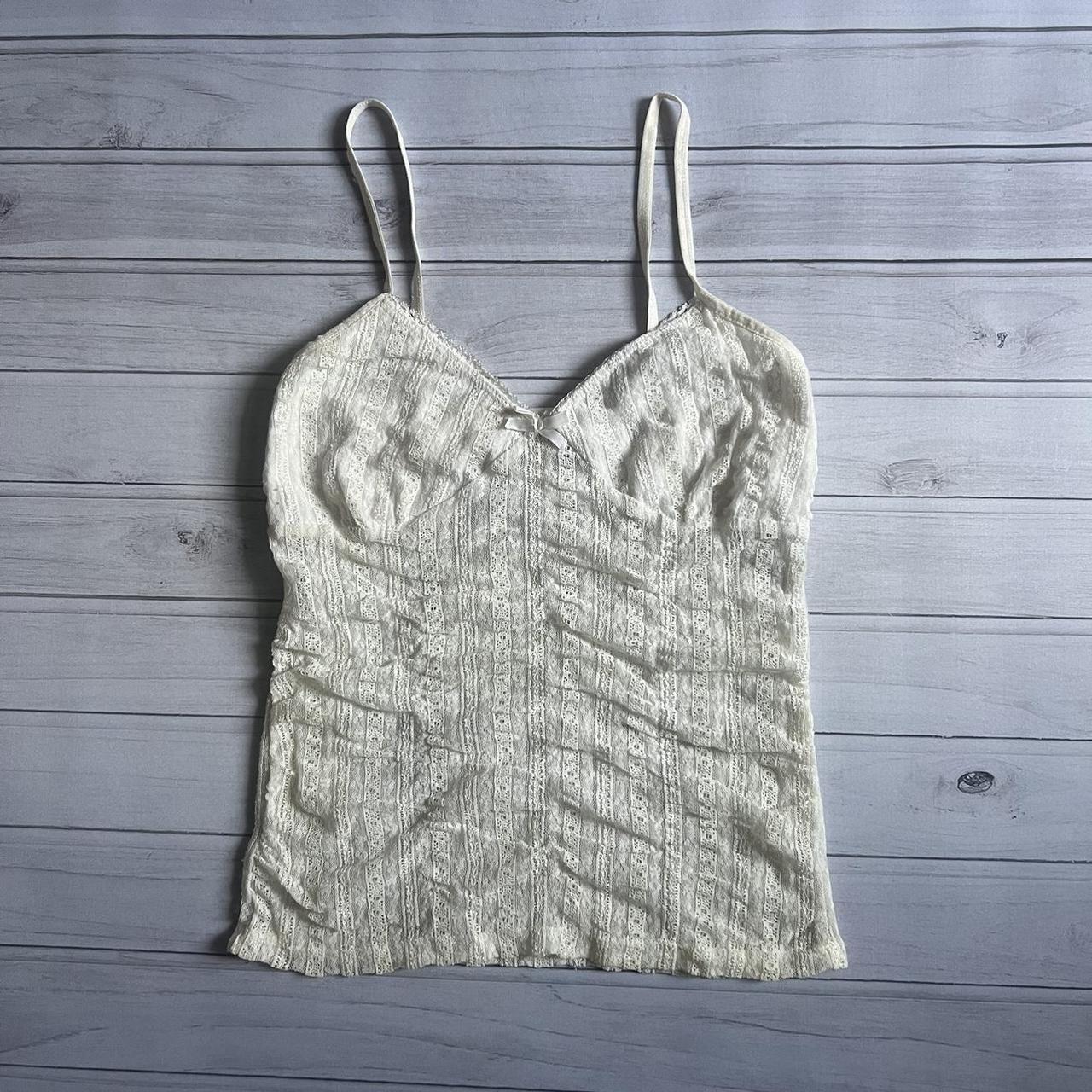 cream lace tank top not accepting offers on this :)... - Depop