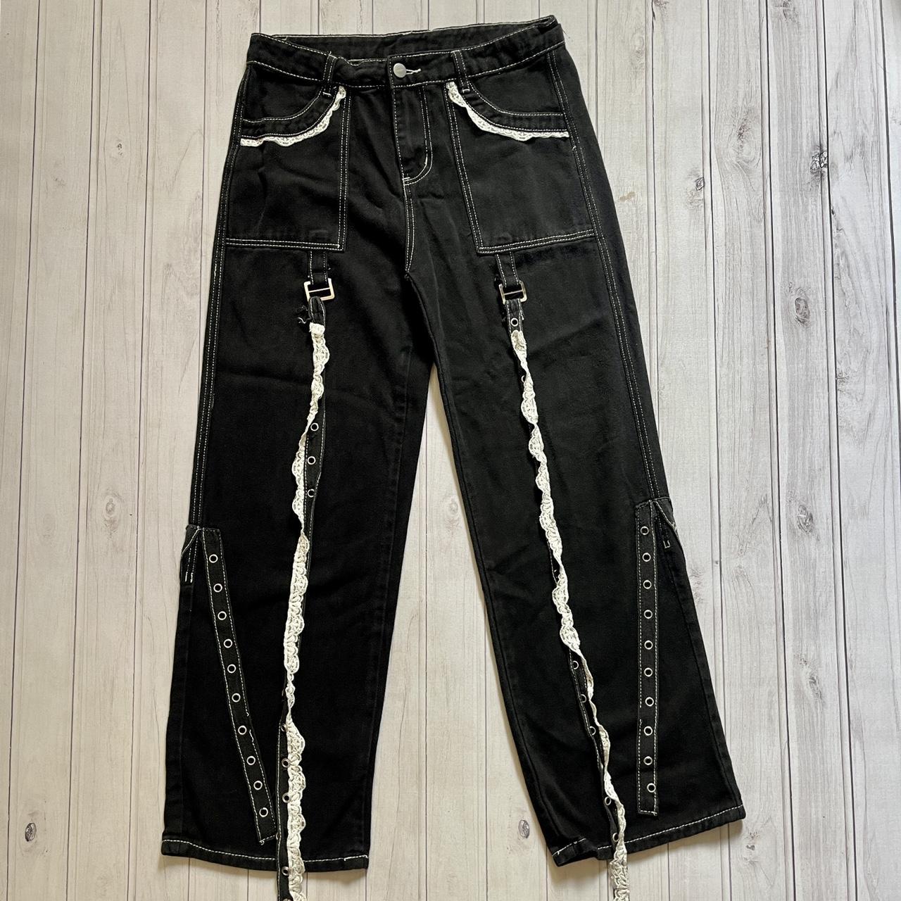 Grunge black baggy jeans Perfect for fall and back | Depop