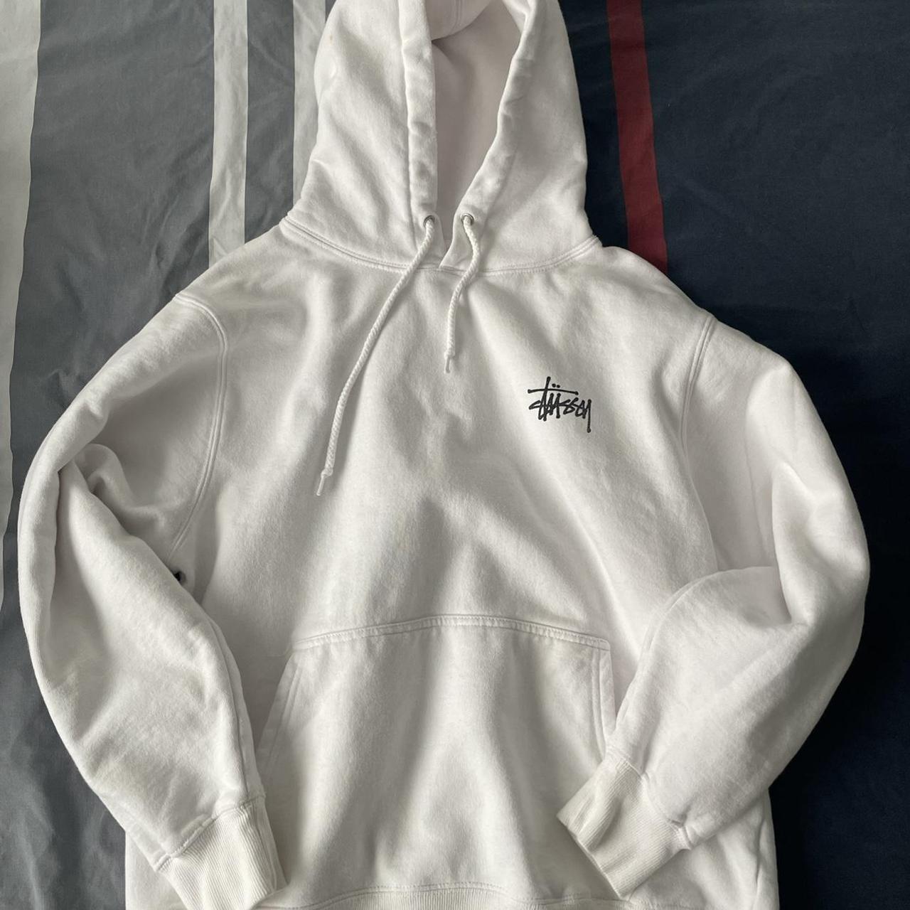 Classic Vintage Stussy Hoodie In White. Rarely Used - Depop