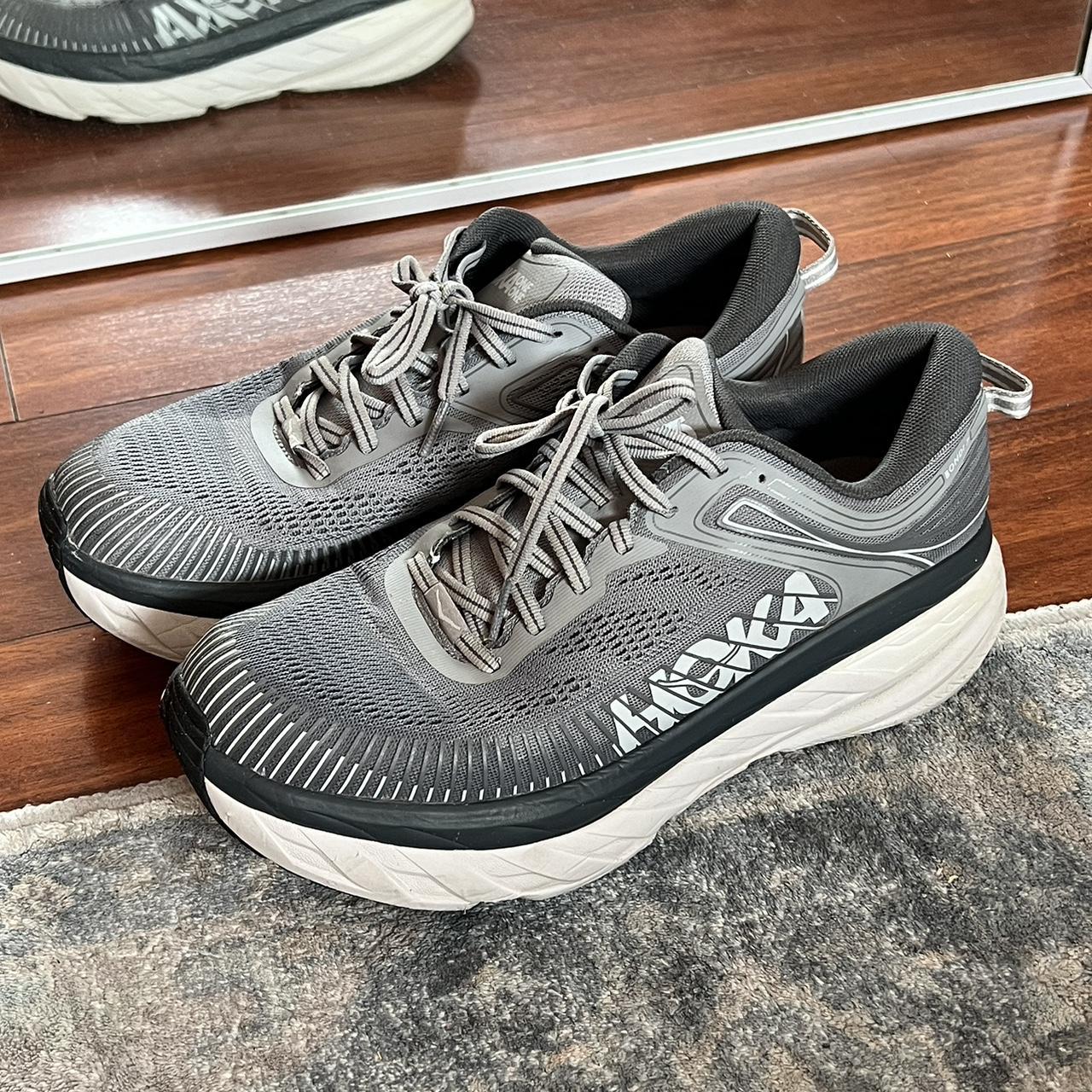 Grey Men’s Hoka Bondi 7 Size 9.5 Sole is in great... - Depop