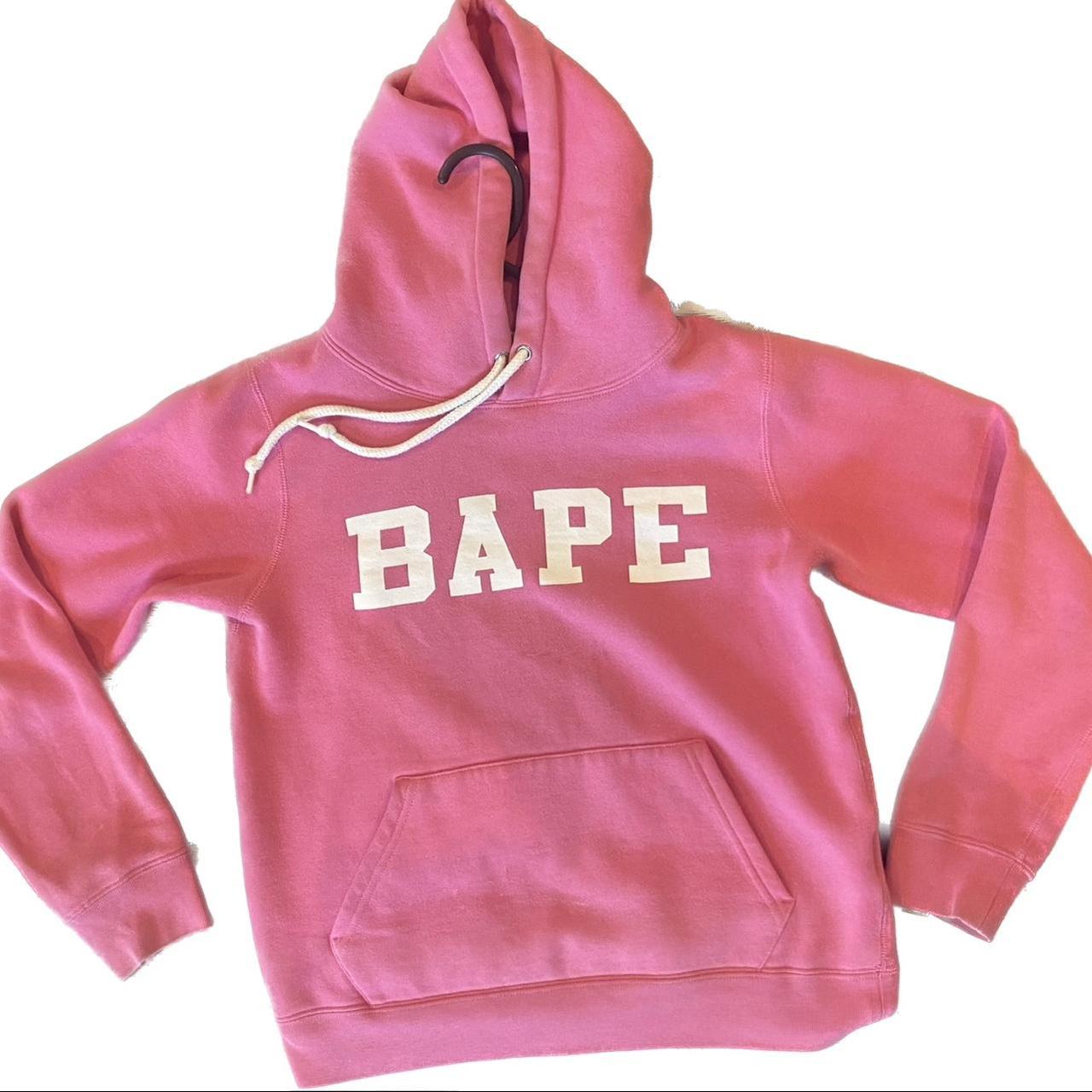 Pink Bape hoodie size xs Depop