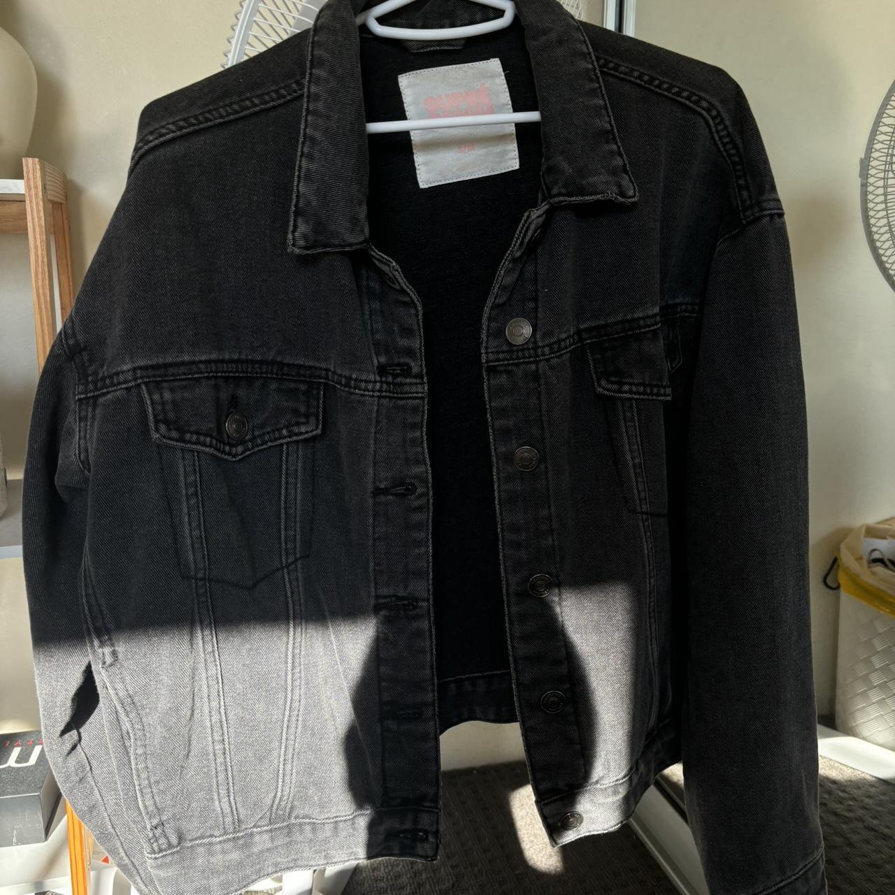 Supre black denim shops jacket