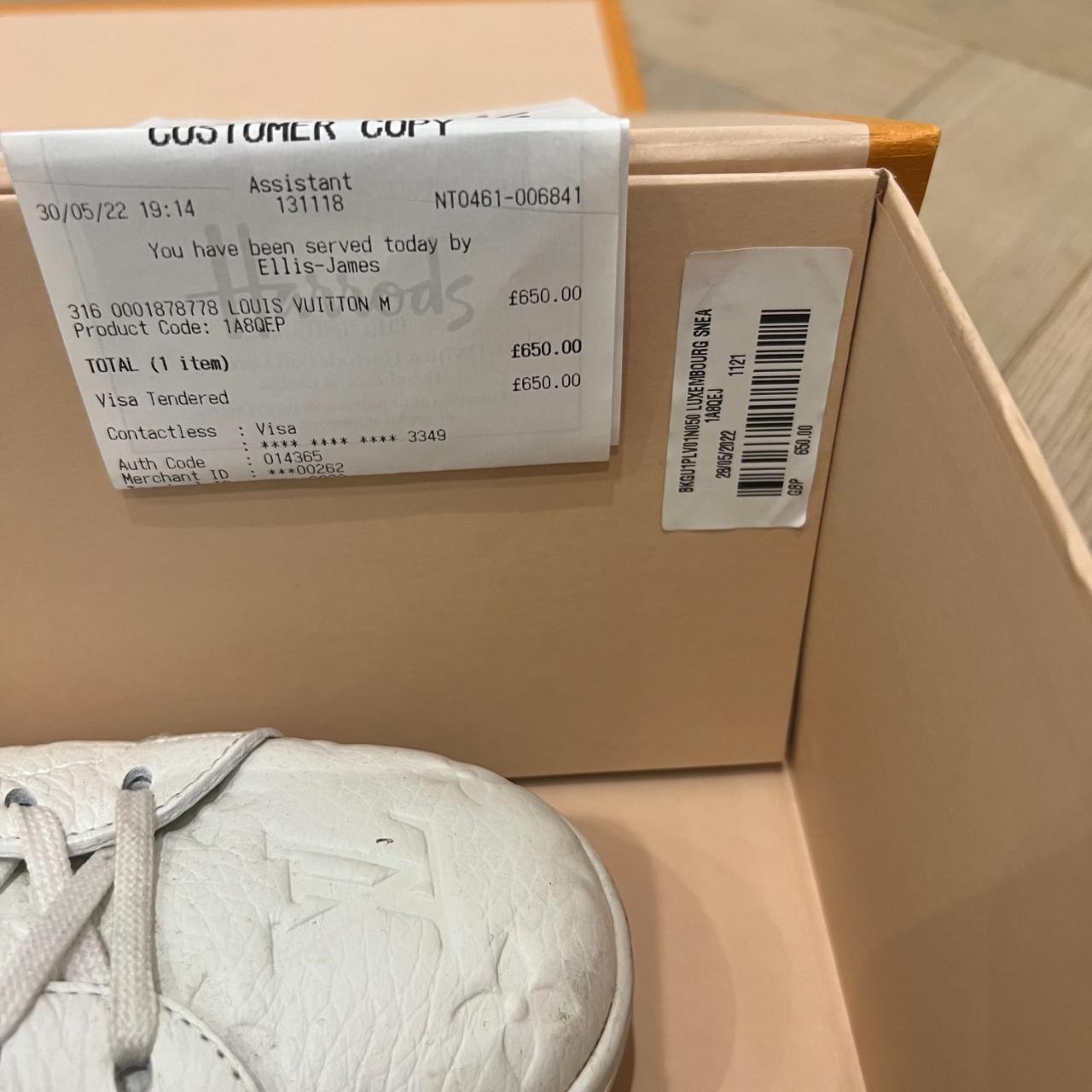 Louis Vuitton Luxembourg Sneaker - White Embossed LV... - Depop