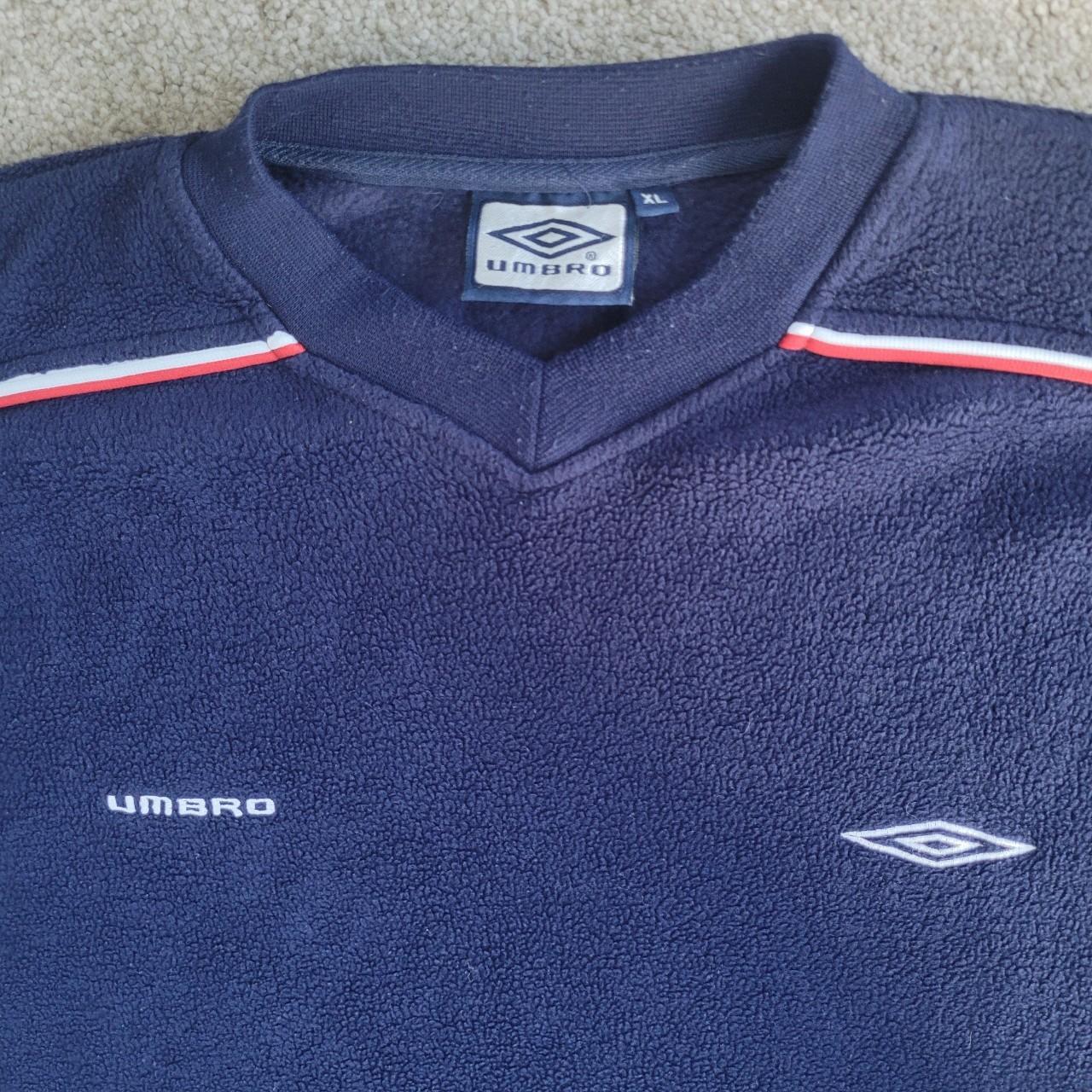 Umbro Men's Blue and Navy Jumper Depop