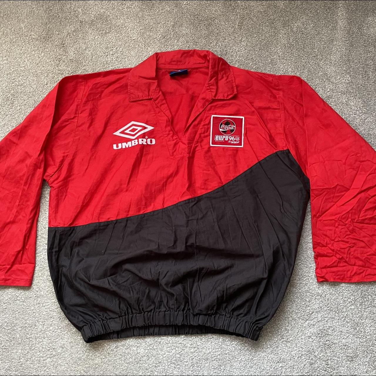 Vintage Umbro Euro 96 Drill Training Top Coca Cola... - Depop