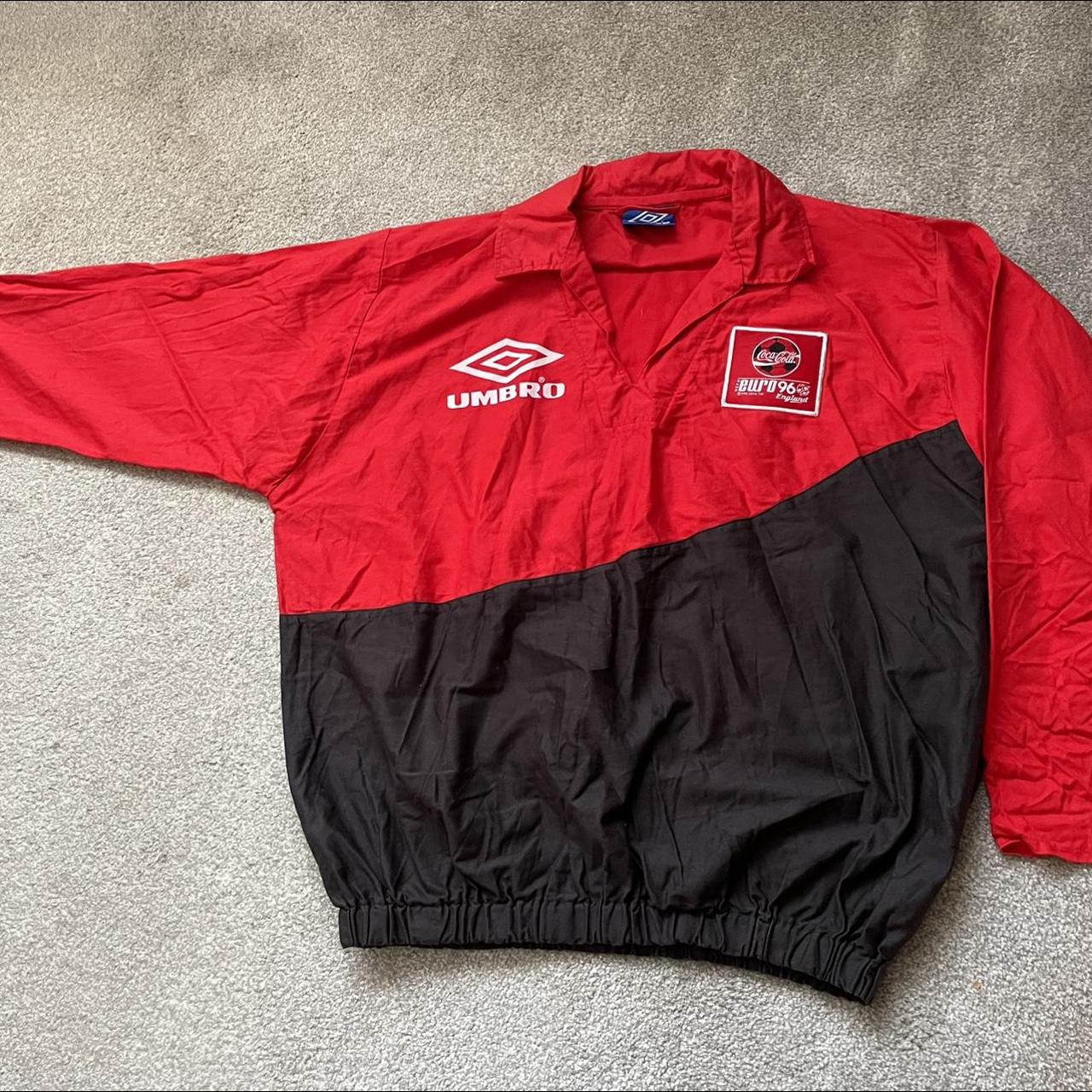 Vintage Umbro Euro 96 Drill Training Top Coca Cola... - Depop