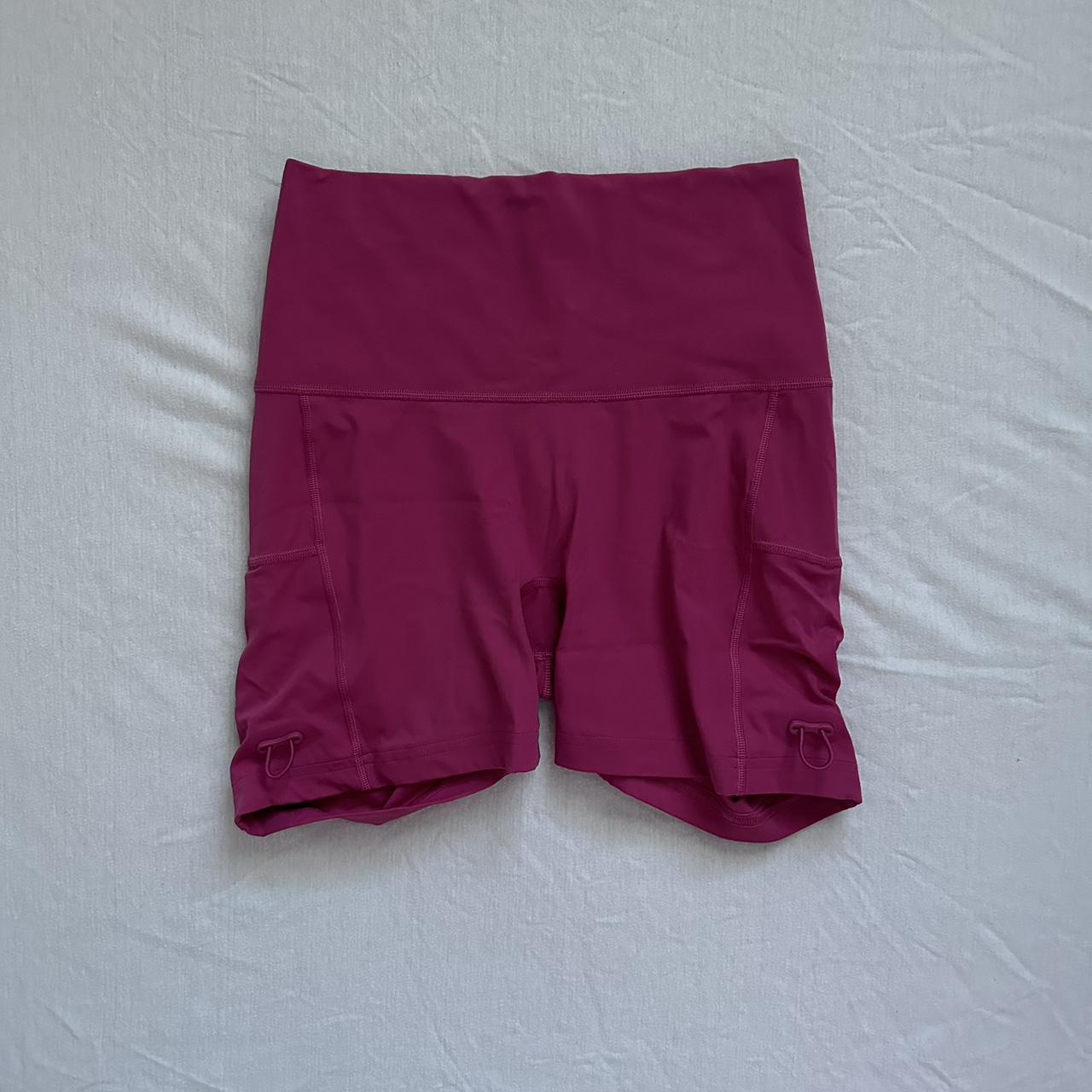 Legacy Ruched Tight Shorts in Deep Pink from - Depop