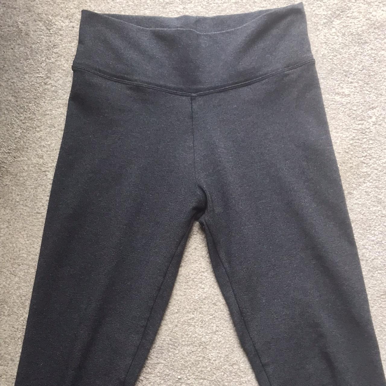 grey gym legging in size s (says p because it is... - Depop