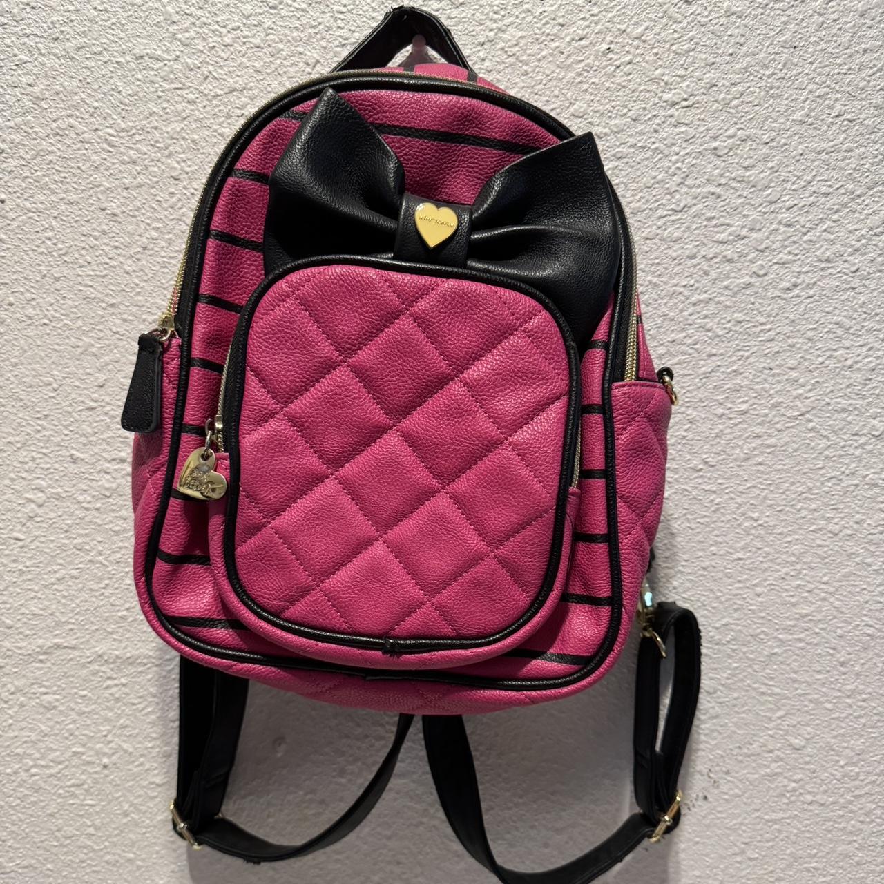 Betsey johnson pink and black backpack hotsell