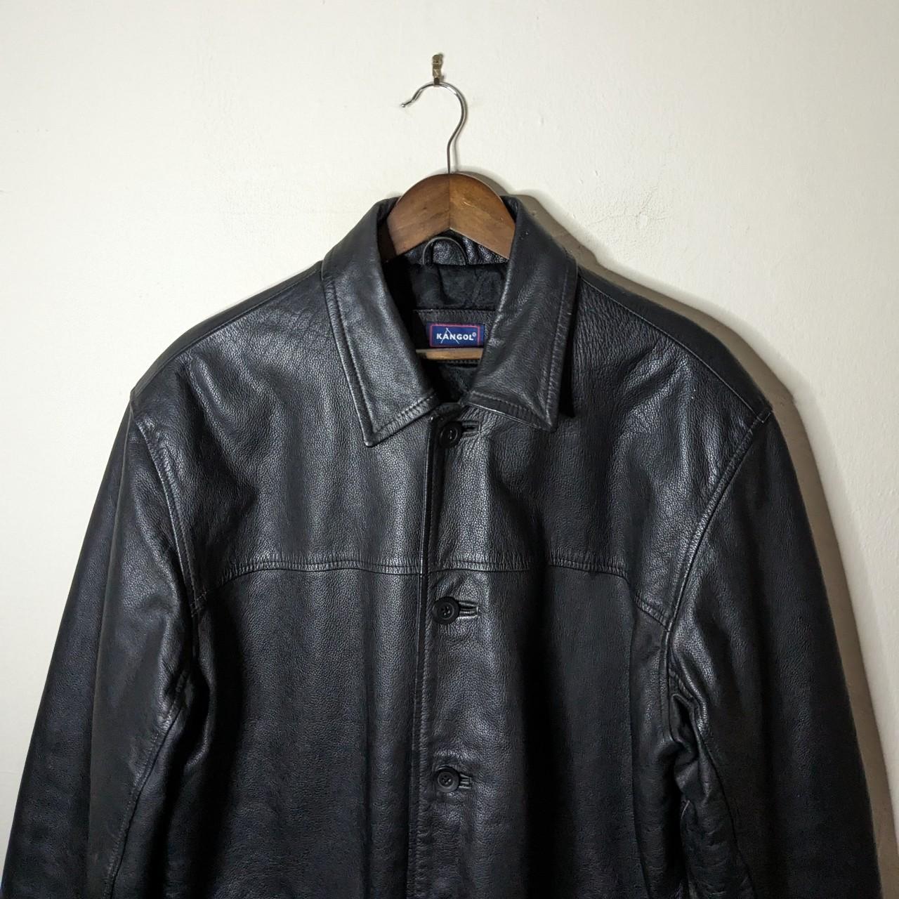 Vintage Kangol Leather Jacket Very good... - Depop