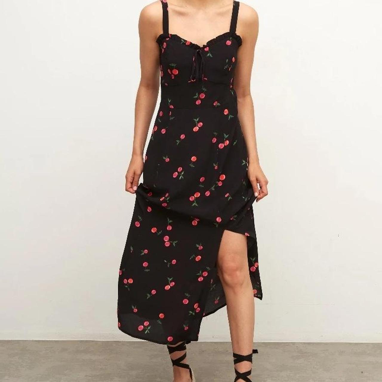 Nobody’s Child black cherry print Lucia midi dress Depop